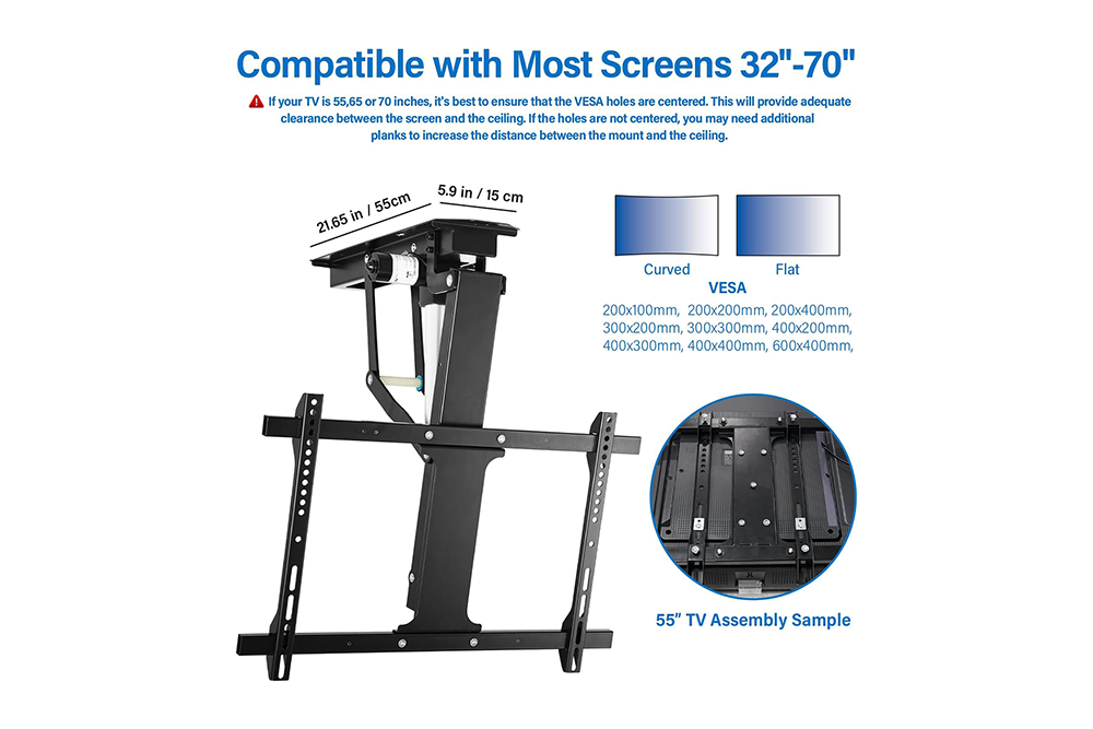 Electric Adjustable Ceiling TV Mount 1