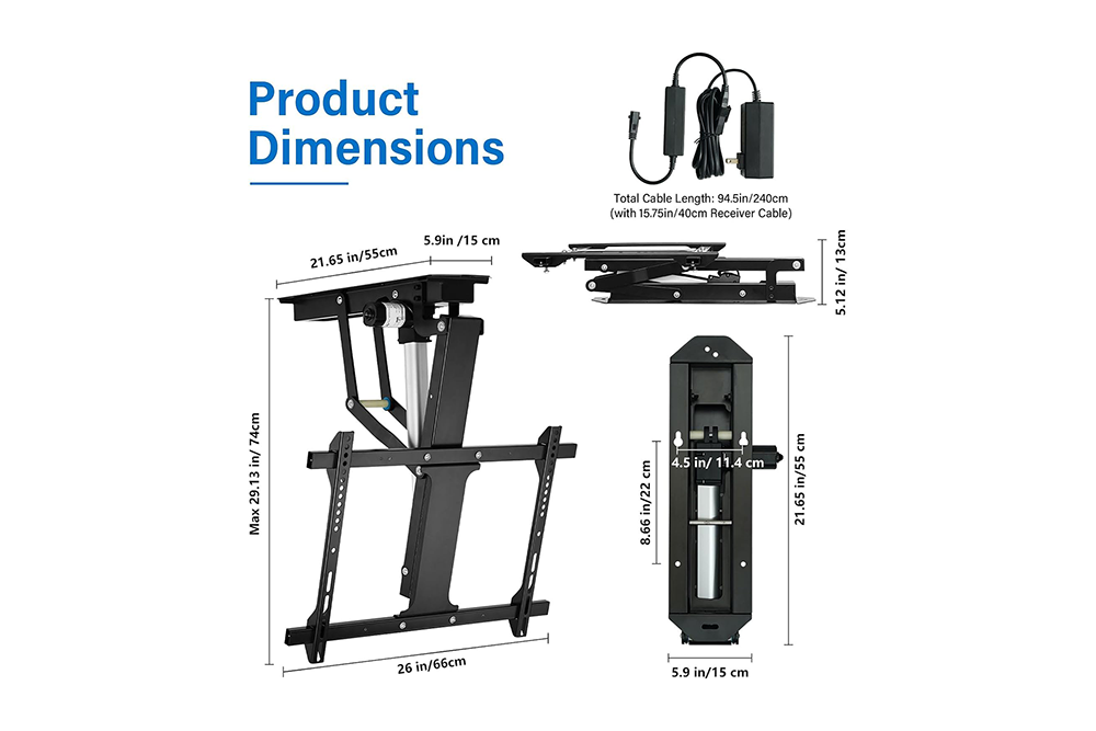 Electric Adjustable Ceiling TV Mount 1