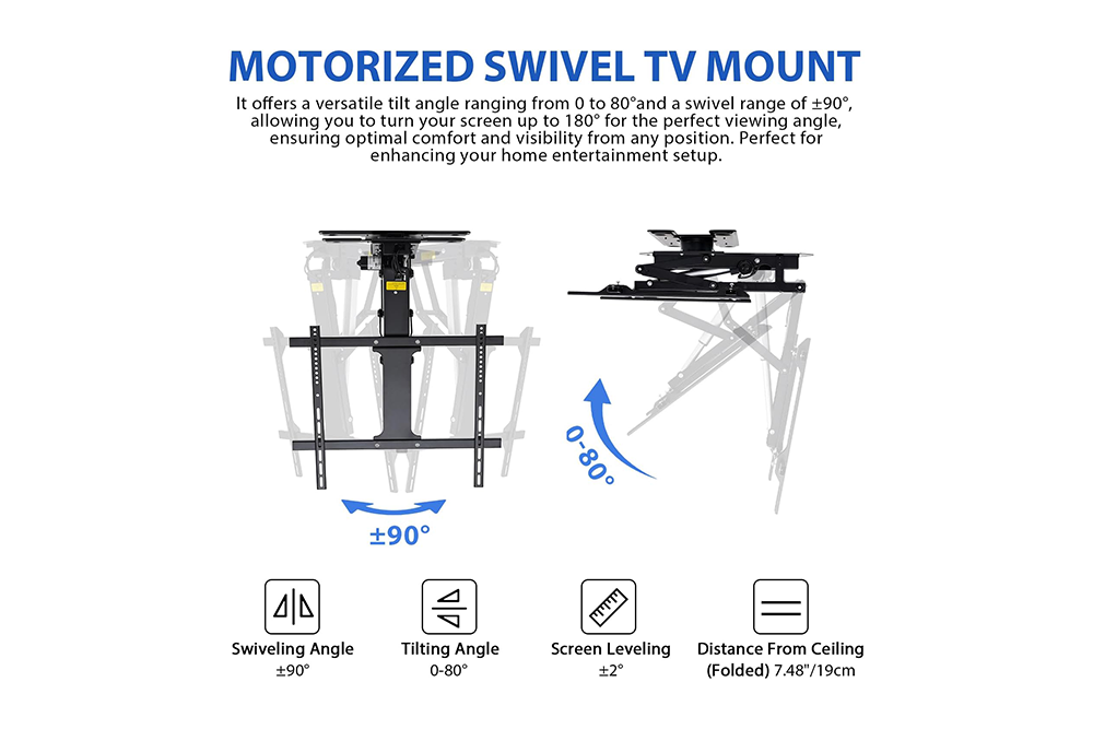Electric Adjustable Ceiling TV Mount 2
