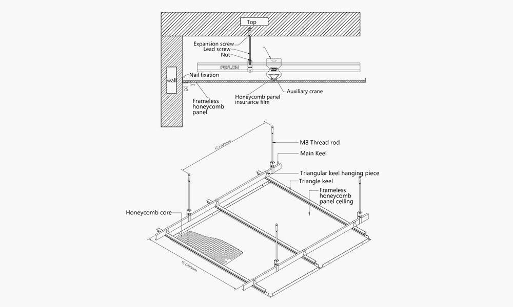 Frameless honeycomb panel