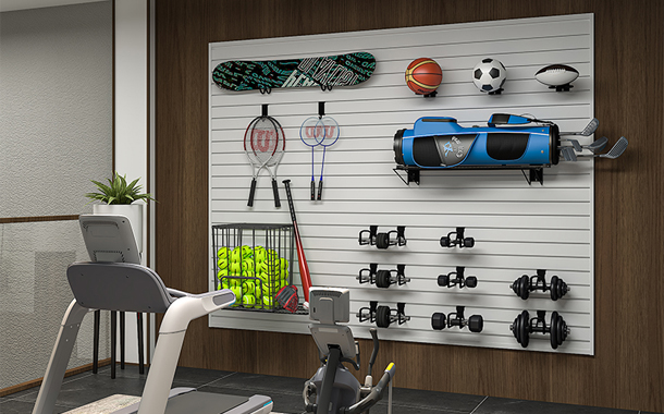 Revolusikan Ruang Anda dengan Penyelesaian Storan Mesra Alam Kami: Panel Dinding Slat WPC & Kit Gabungan Pegboard!