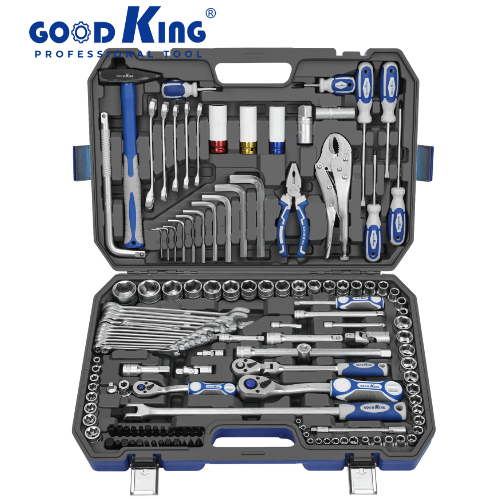 GOODKING-1/2"&3/8"&1/4"Drive Socket Set &Household Tool Sets 144 Pcs,CR-V Steel-11441