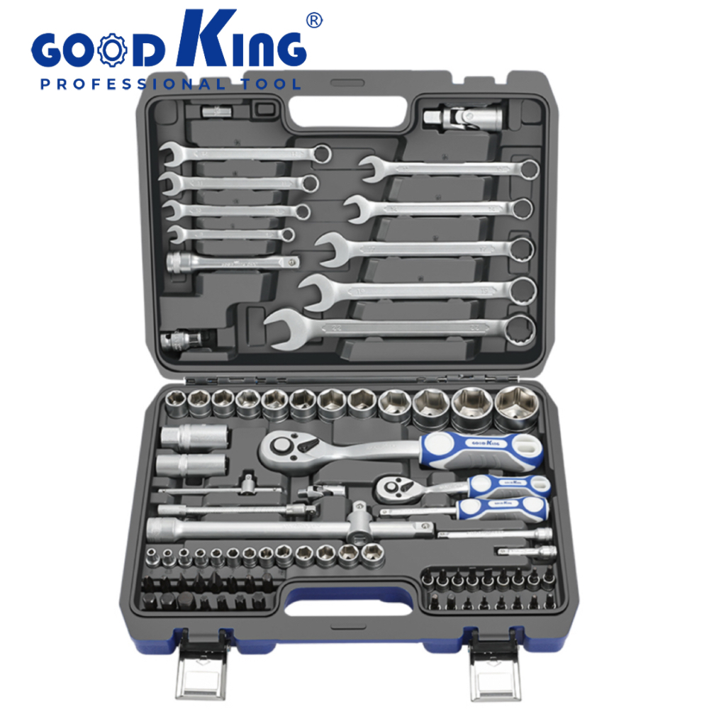 GOODKING-1/2"&1/4"Drive Socket Set & Household Tool Sets 82 Pcs,CR-V Steel-18201