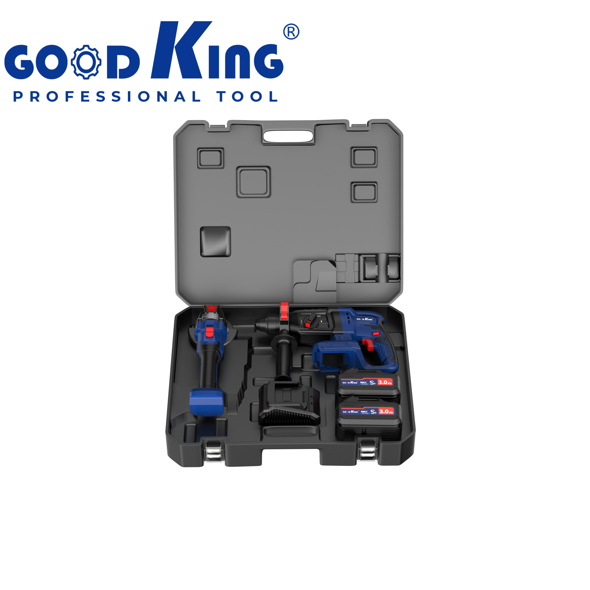 Goodking Custom-D Type MT Plug-20V Brushless (Electric Hammer + Angle Grinder) 2 in 1 Set 4.0AH [Two Batteries, One Charger] 61030