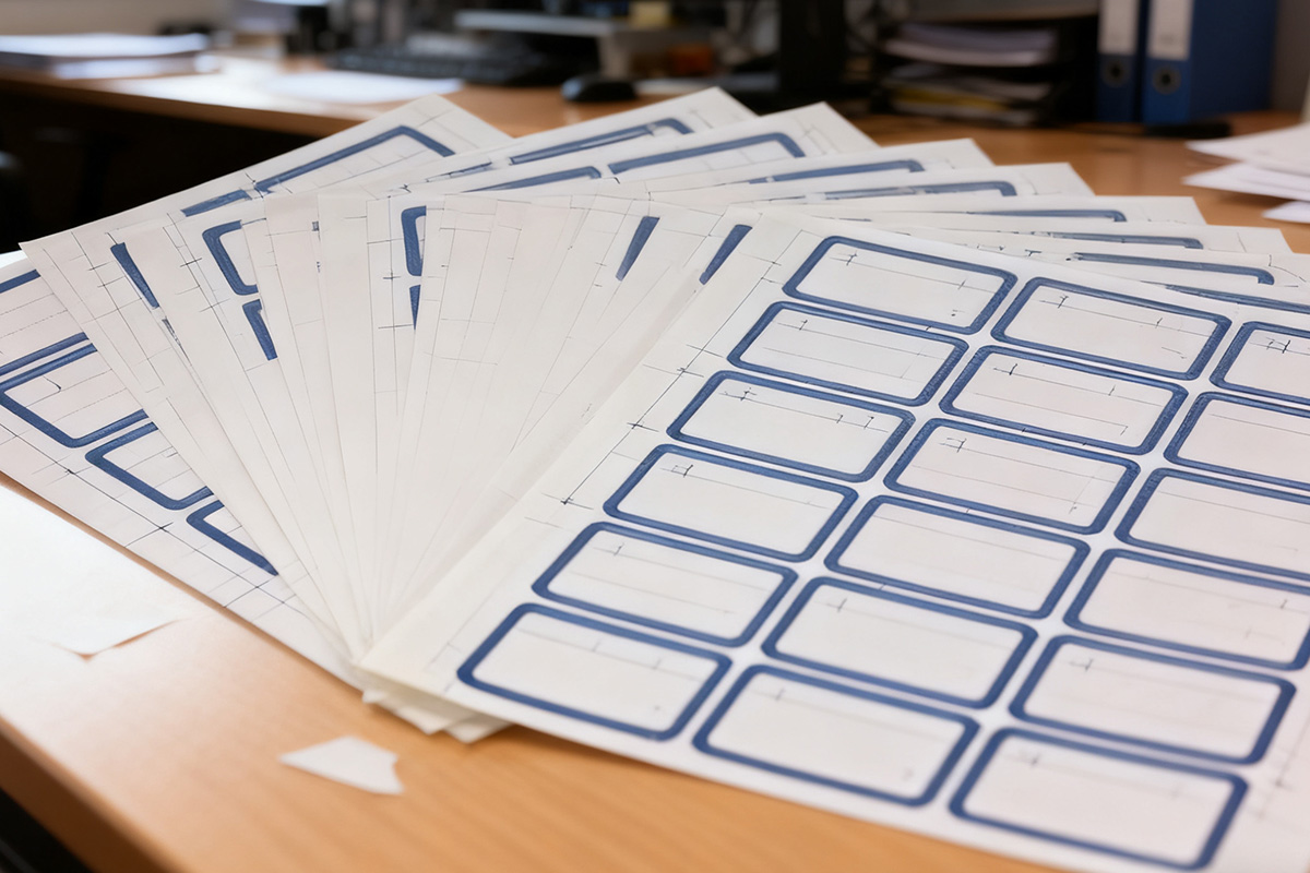 Etichette in fogli piatti A4