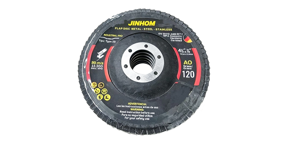 JINHOW 4.5" X 7/8" 120 Grit AO Flap Disc Type 29 Industrial Pro for Metal/Steel/Stainless Steel Grinding Wheel