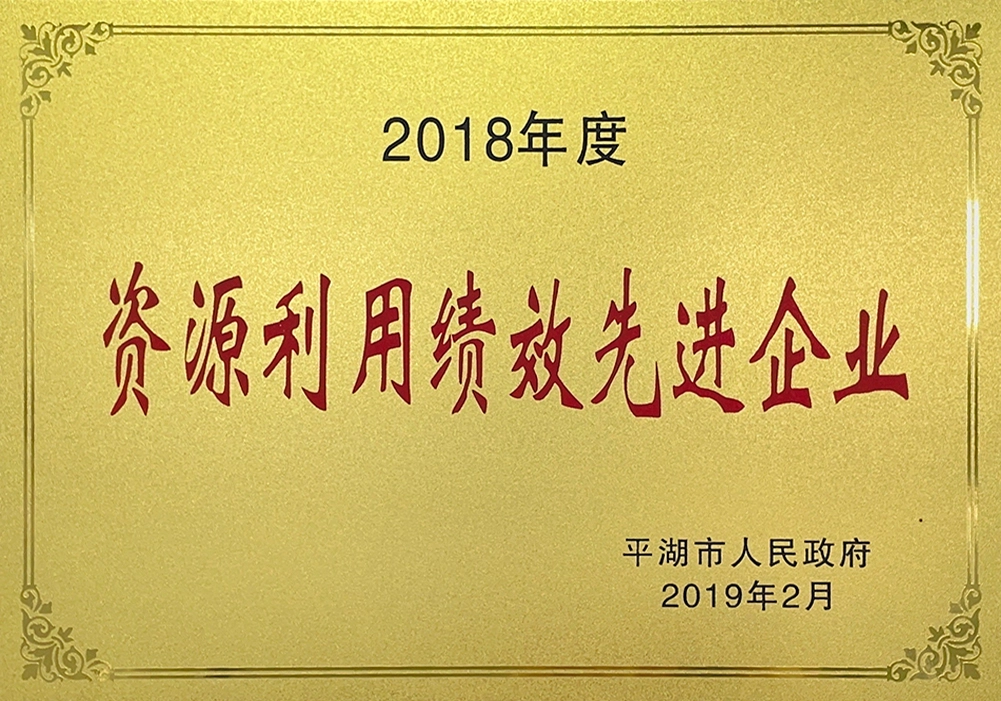 2018 Outstanding Enterprises in Resource Utilization Performance