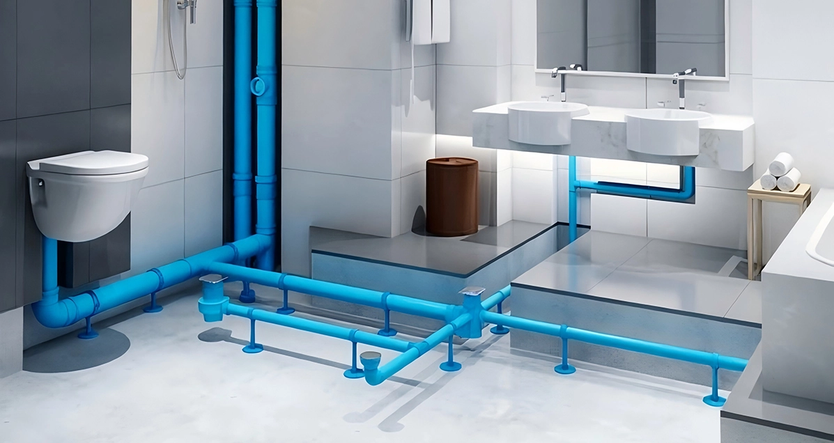 Residential plumbing and electrical systems