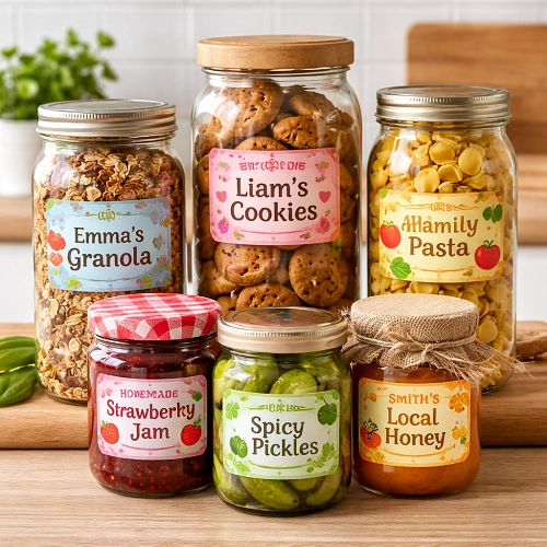 Personalised Sticky Labels For Jars