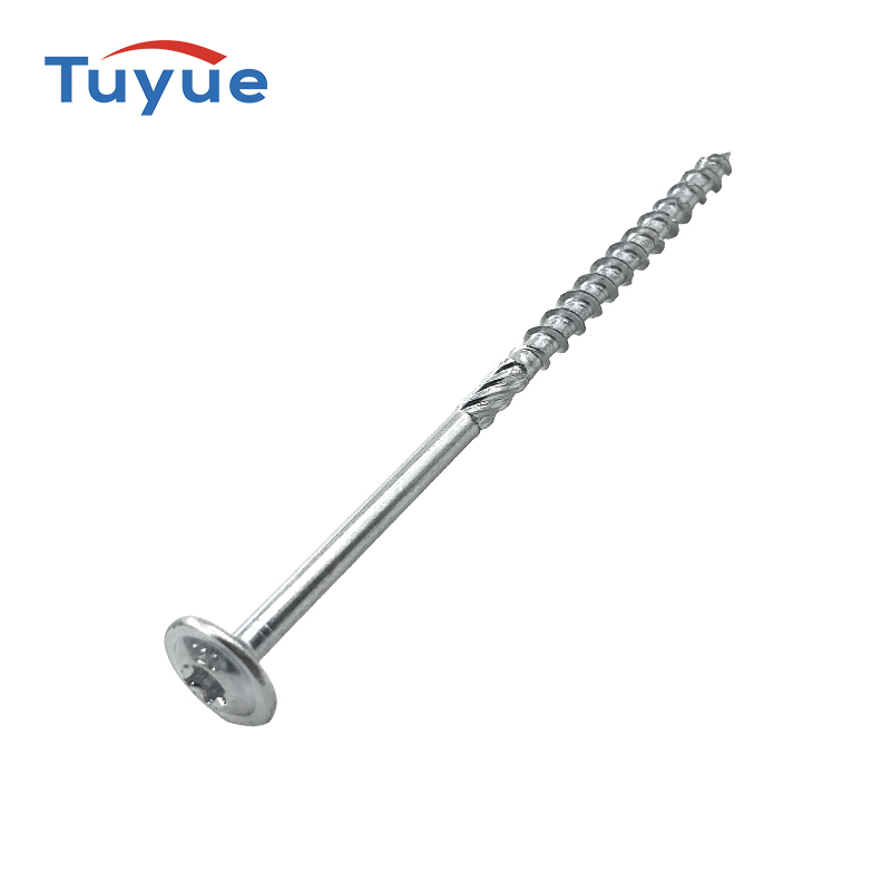 Wafer Head Wood Construction Screws, Sharp Point And Slot Type 17Cutting