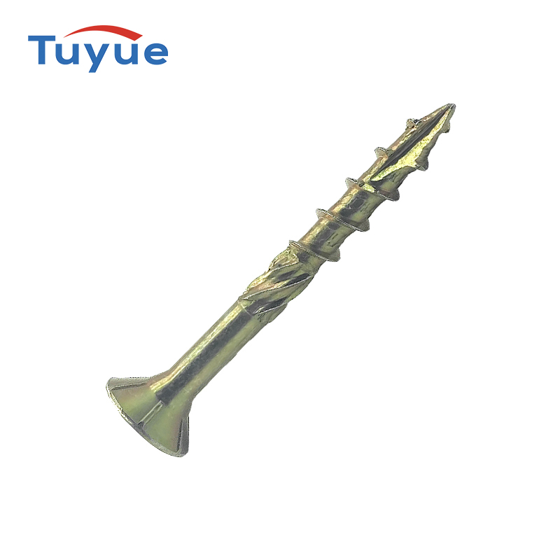 Flat Head Wood Construction Screws, Sharp Point And Slot Type 17Cutting