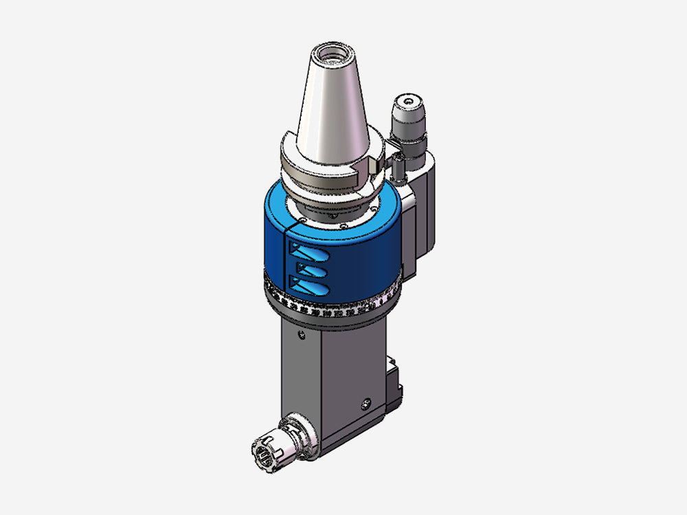 Angled head with internal coolant