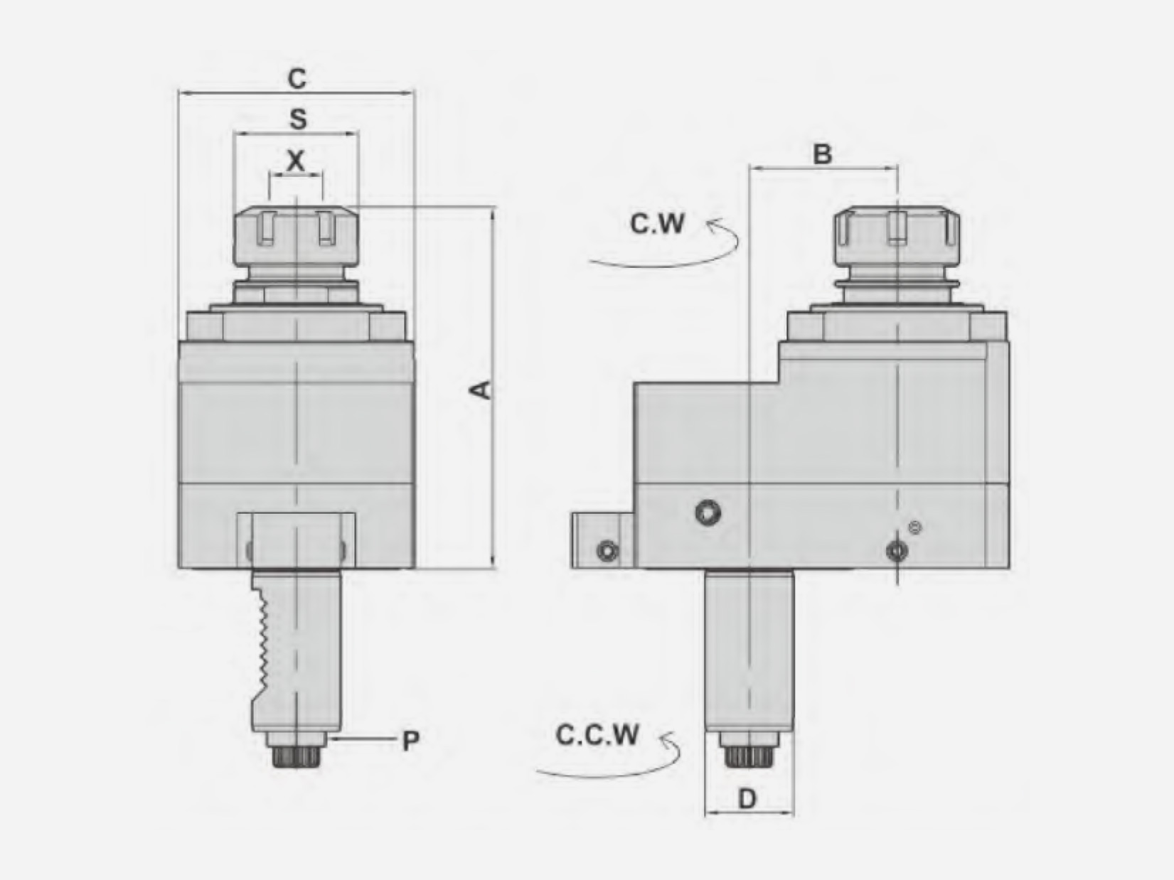 AXIAL DRILLING AND MILLINGHEADS OFFSET