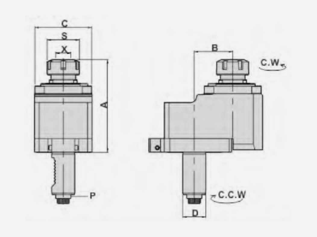 AXIAL DRILLING AND MILLING HEADS