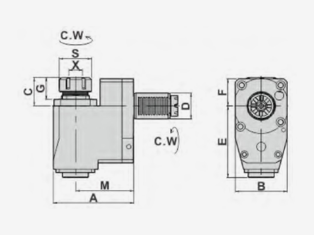 RADIAL DRILLING AND MILLING HEADS OFFSET