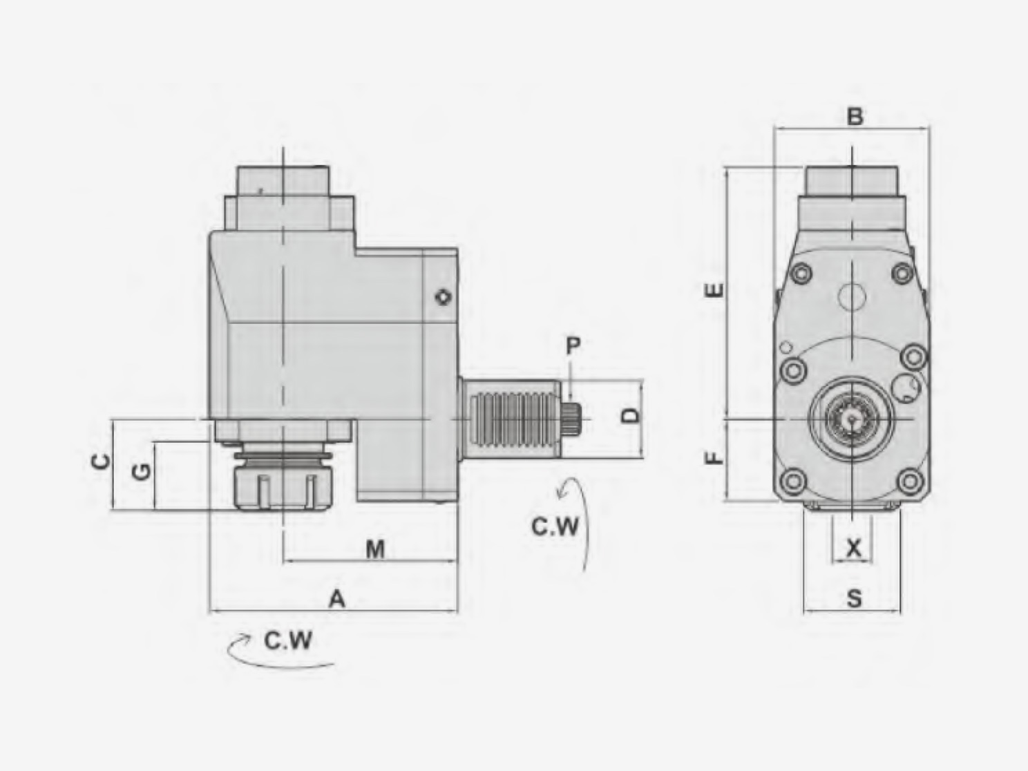 RADIAL MILLING AND DRILLING HEADS OFFSET