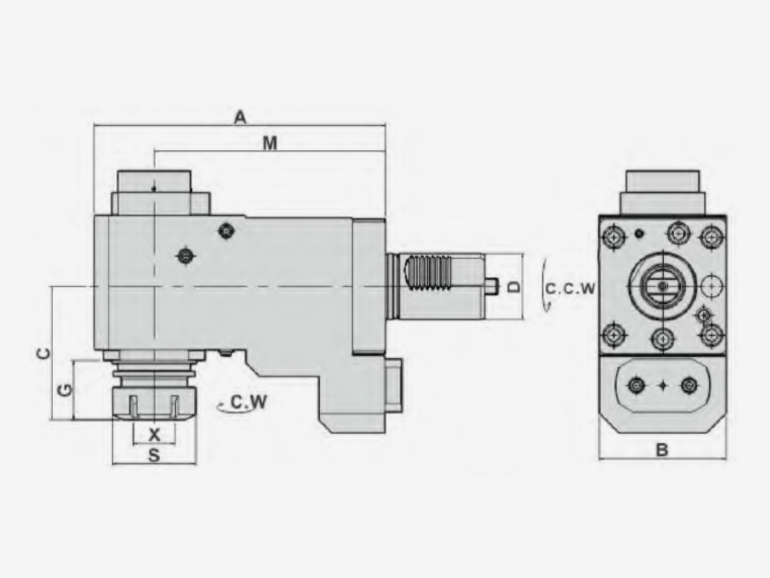HTYPE MILLING AND DRILLING HEAD FOR MAIN SPINDLE