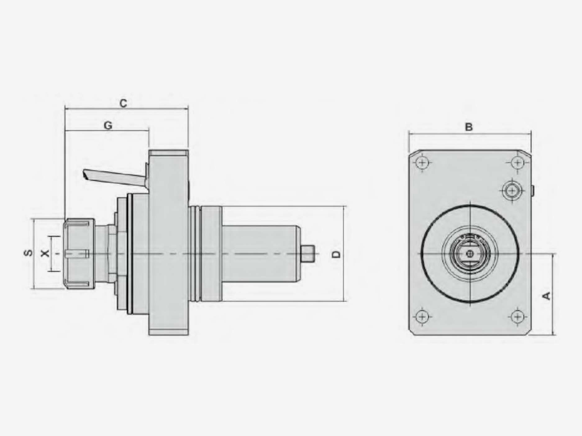 V TYPE MILLING AND DRILLING HEAD FOR MAIN SPINDLE
