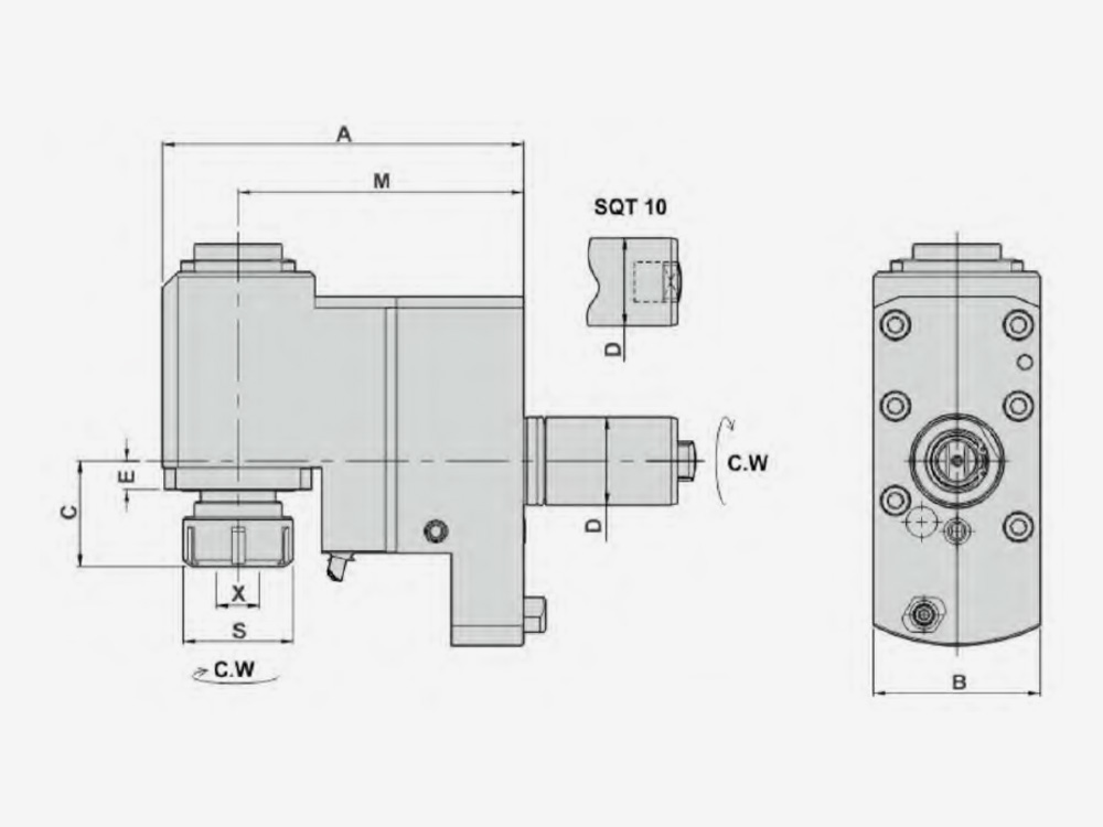 H TYPE MILLING AND DRILLING HEAD FOR MAIN SPINDLE