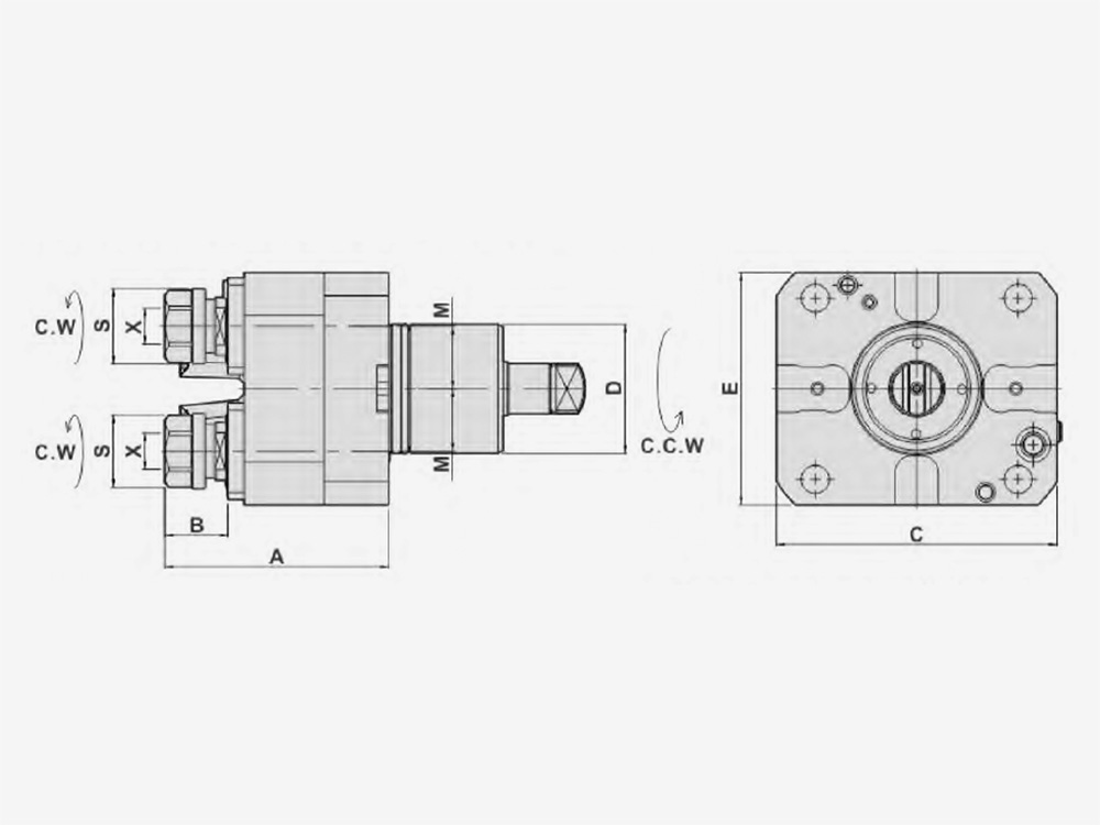 AXIAL MILLING AND DRILLING HEAD DOUBLE HEAD, Y OFFSET