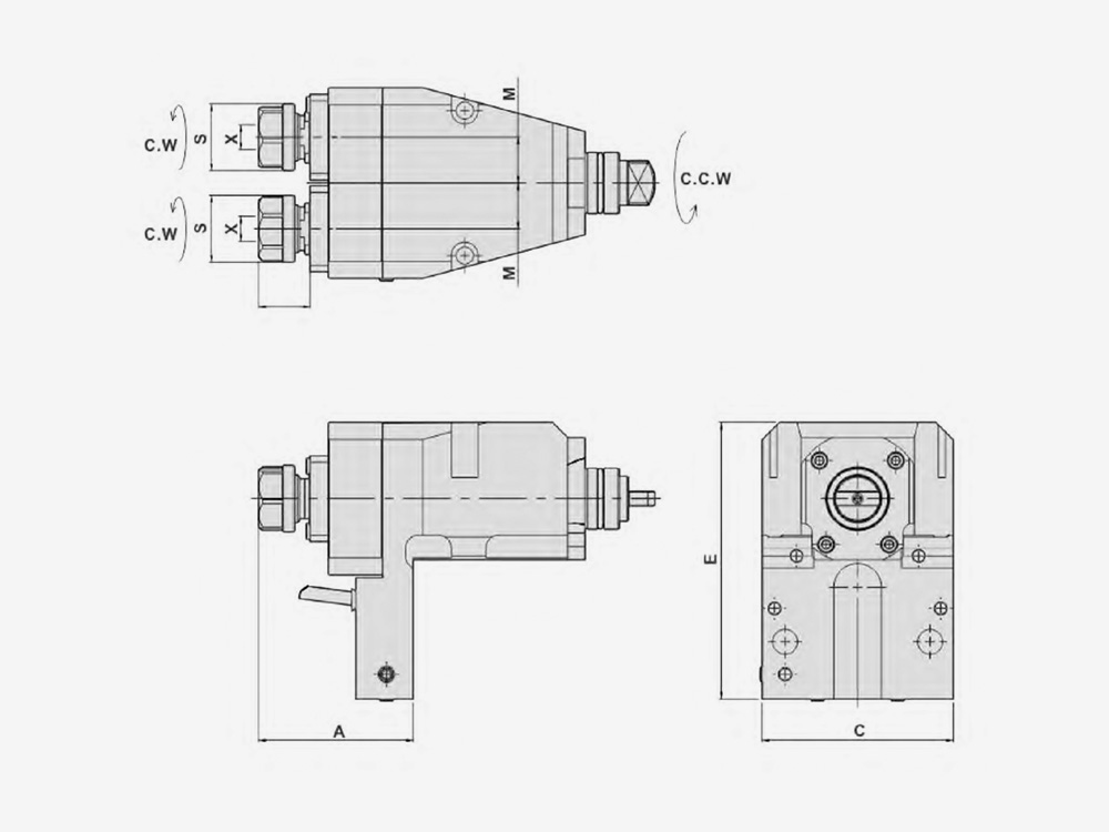 AXIAL MILLING AND DRILLING HEAD DOUBL EHEAD.Y OHHSET