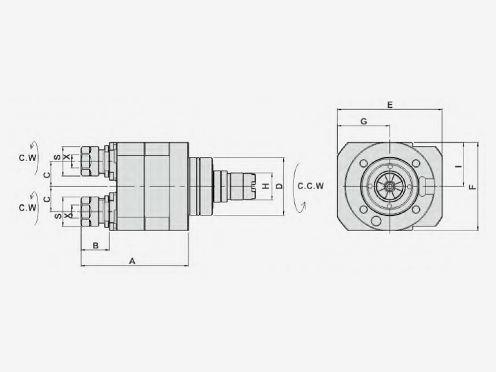AXIAL MILLING AND DRILLING HEAD