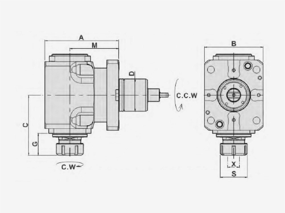 RADIAL MILLING AND DRILLING HEAD HEAVY CUTTING