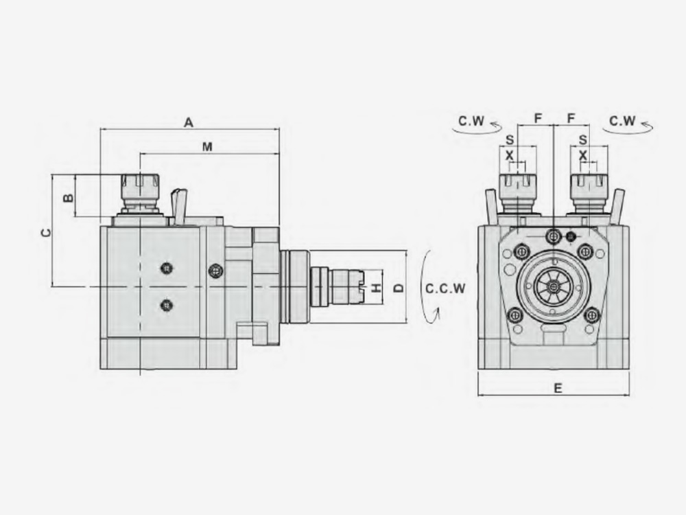 RADIAL MILLING AND DRILLING HEAD