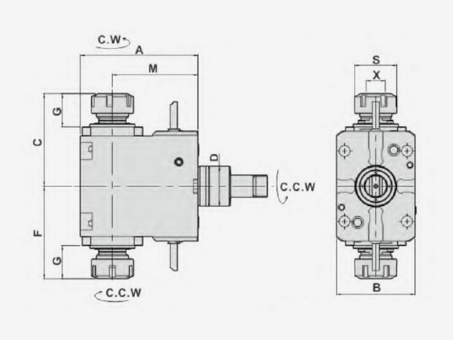 RADIAL MILLING AND DRILLING HEAD DOUBL EHEADS