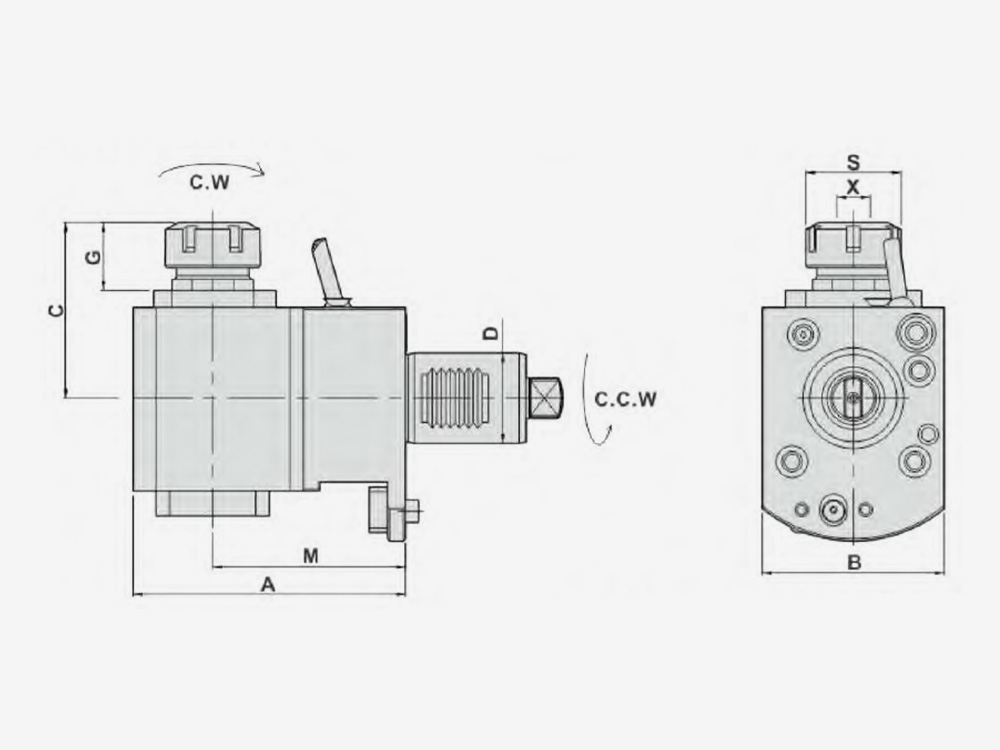 RADIAL MILLING AND DRILLING HEAD
