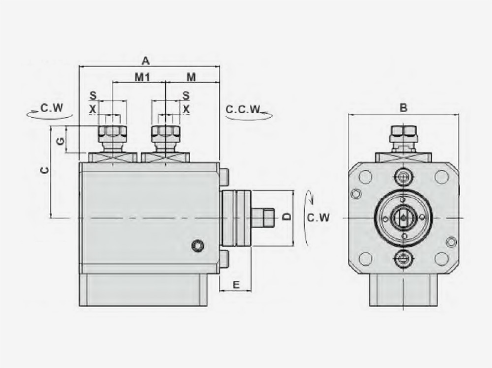RADIAL MILLING AND DRILLING HEAD DOUBLE HEADS