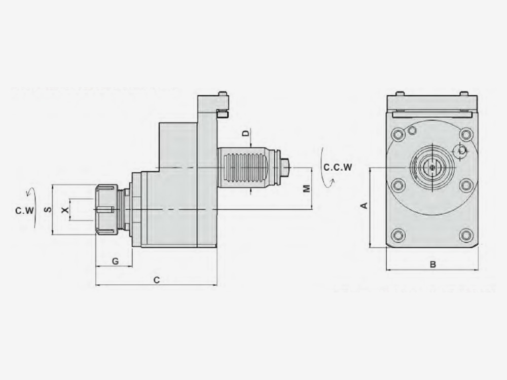 AXIAL MILLING AND DRILLING HEAD OFFST