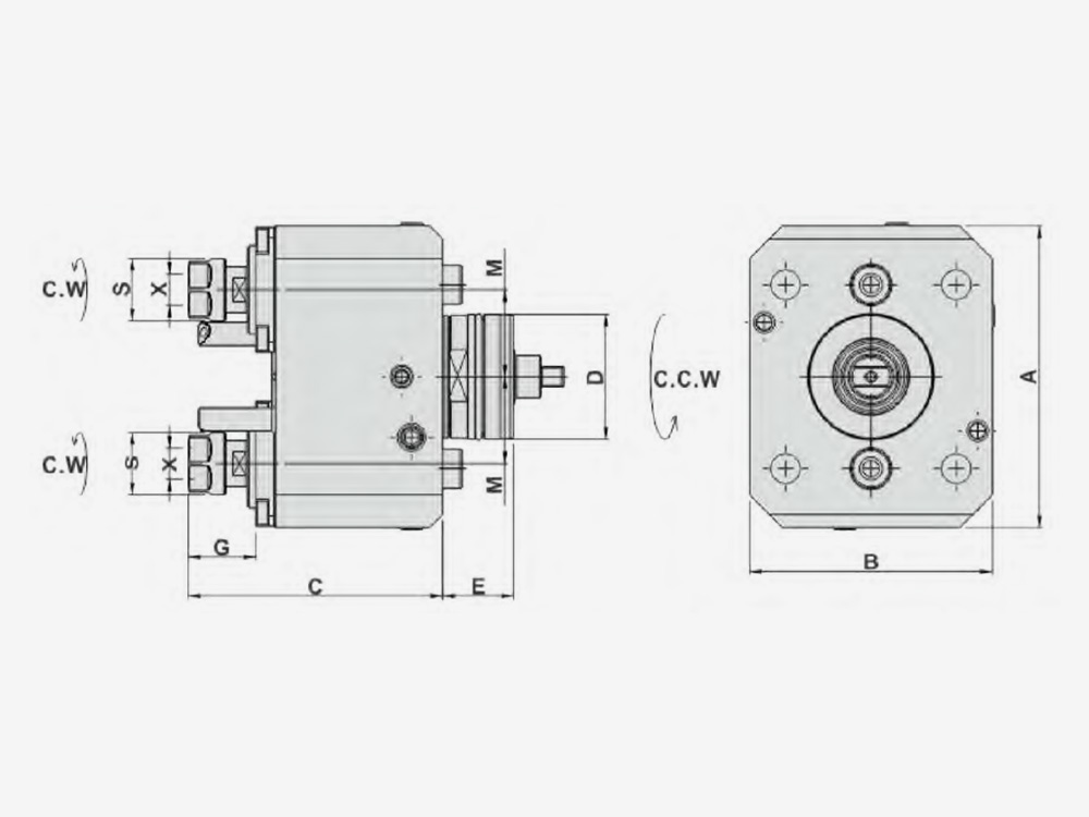AXIAL MILLING AND DRILLING HEAD DOUBLE HEAD, X OFFSET