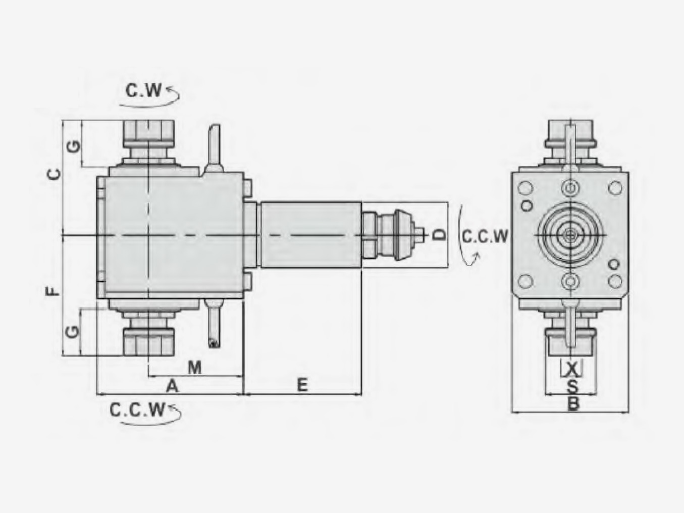 RADIAL MILLING AND DRILLING HEAD DOUBLE HEADS
