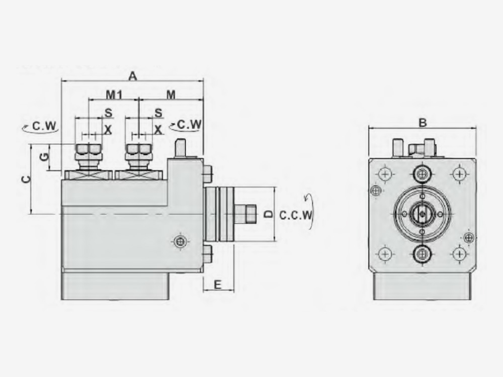 RADIAL MILLING AND DRILLING HEAD DOUBLE HEADS, OFFSET