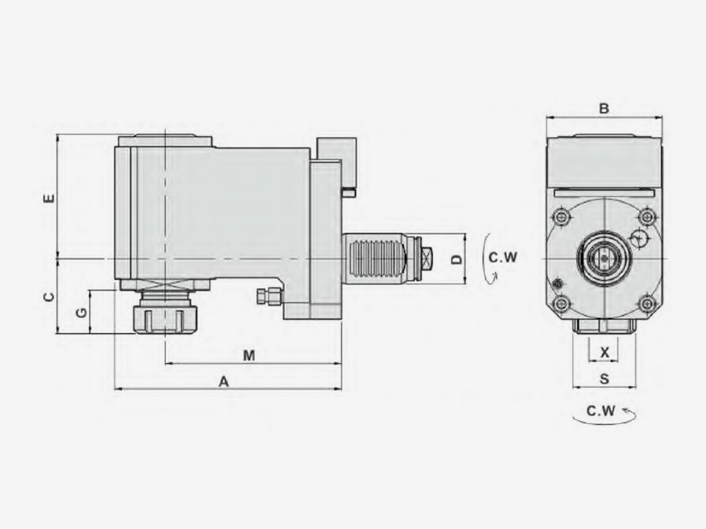 RADIAL DRILLING AND MILLING HEAD OFFSET