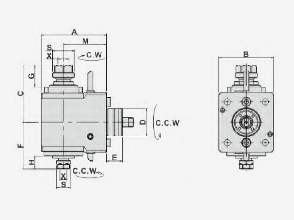 RADIAL MILLING AND DRILLING HEAD DOUBLE HEADS