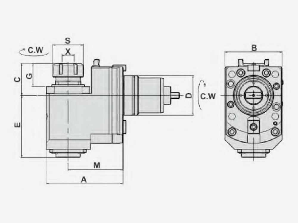 RADIAL MILLING AND DRILLING HEAD OFFSET