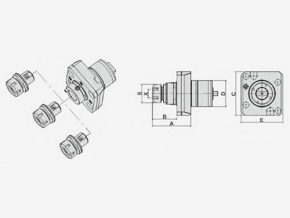 AXIAL MILLING AND DRILLING HEAD Quick-chang Clamping System