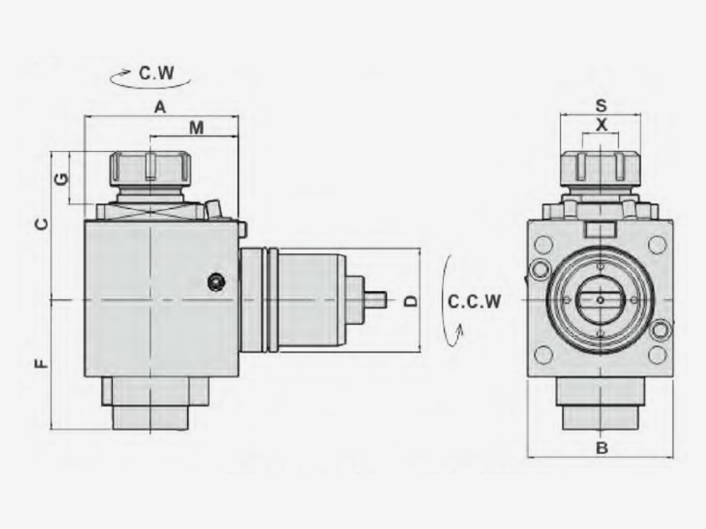 RADIAL MILLING AND DRILLING HEAD f-10