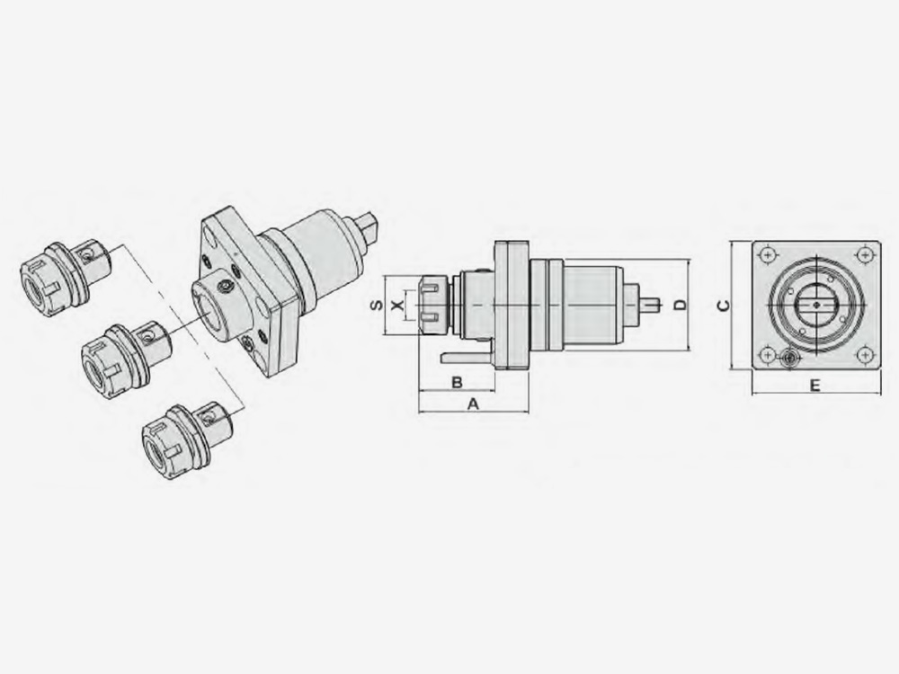 AXIAL MILLING AND DRILLING HEAD Quick-change Clamping System
