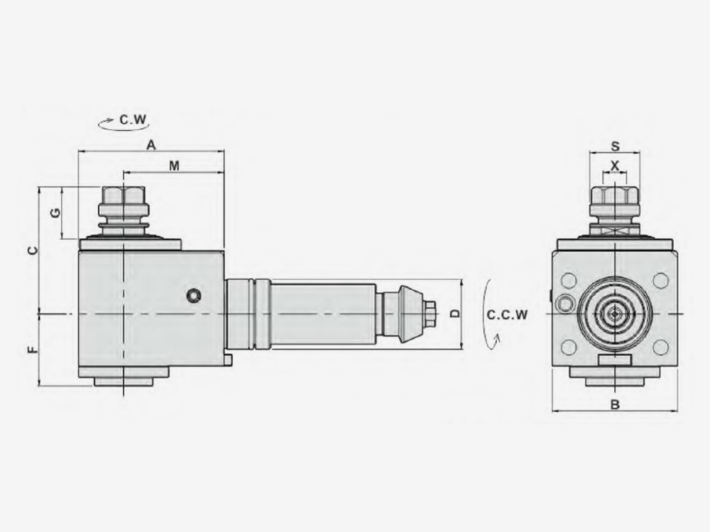 RADIAL MILLING AND DRILLING HEAD f-13