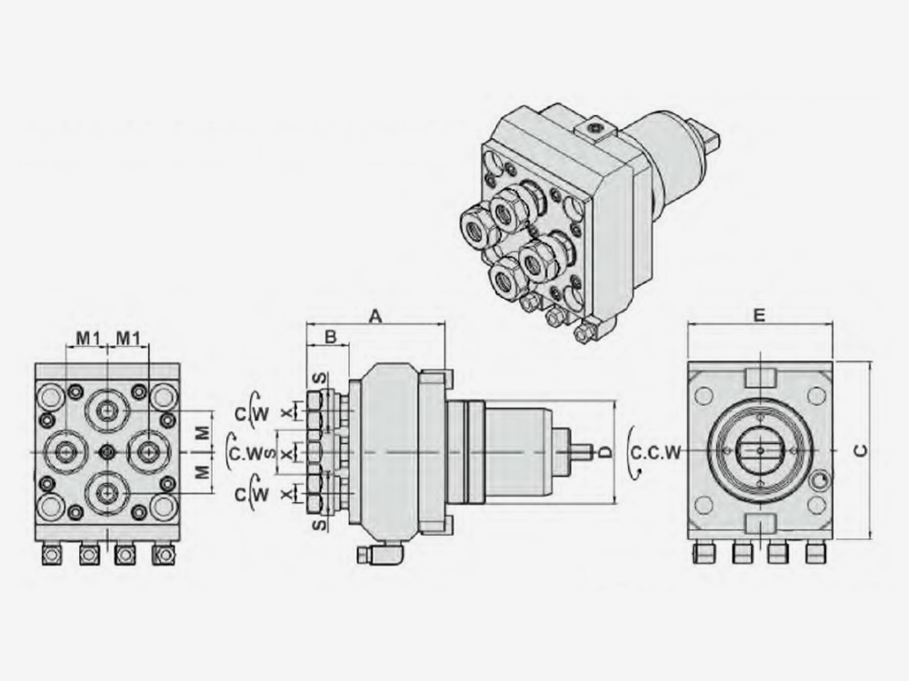AXIAL MILLING AND DRILLING HEAD MULTI HEADS-OFFSET