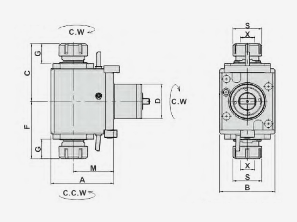 RADIAL MILLING AND DRILLING HEAD