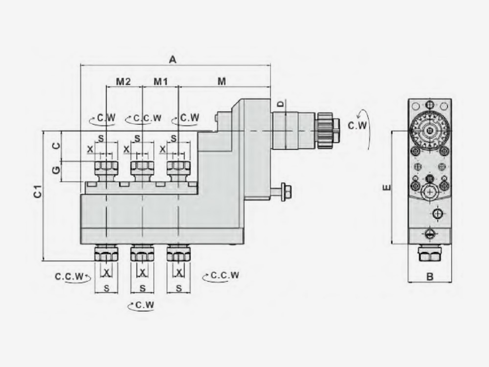 MILLING AND DRILLING HEAD MULTI HEADS-OFFSET Main Tool Post-End Surface Machining
