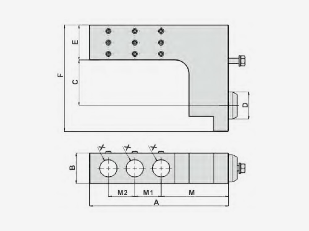 TRIPLE BORING BAR HOLDER Main Tool Post- End Surface Machining