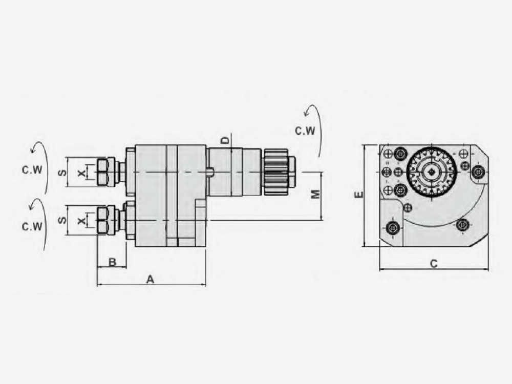 MILLING AND DRILLING HEAD DOUBLE HEADS-OFFSET Main Tool Post-Radius Machining