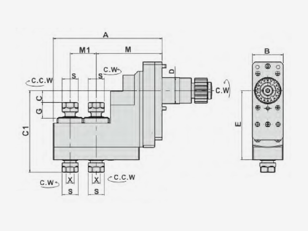 MILLING AND DRILLING HEADMULTI HEADS-OFFSET Main Tool Post-End Surface Machining