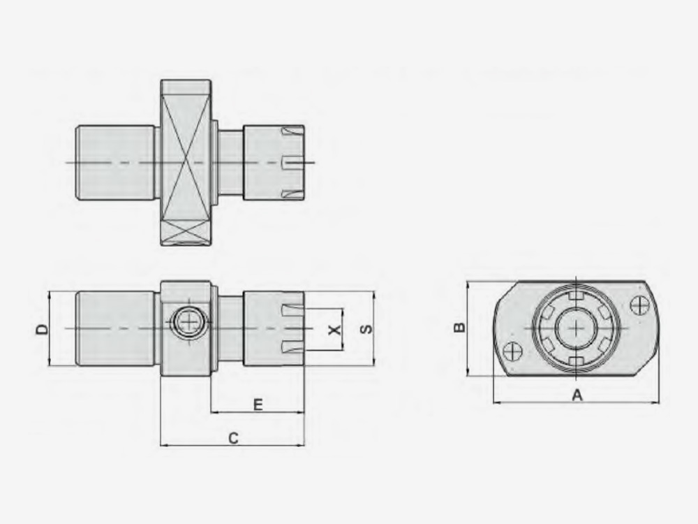 ER STATIC TOOL HOLDER Sub Tool Post-End Surface Machining