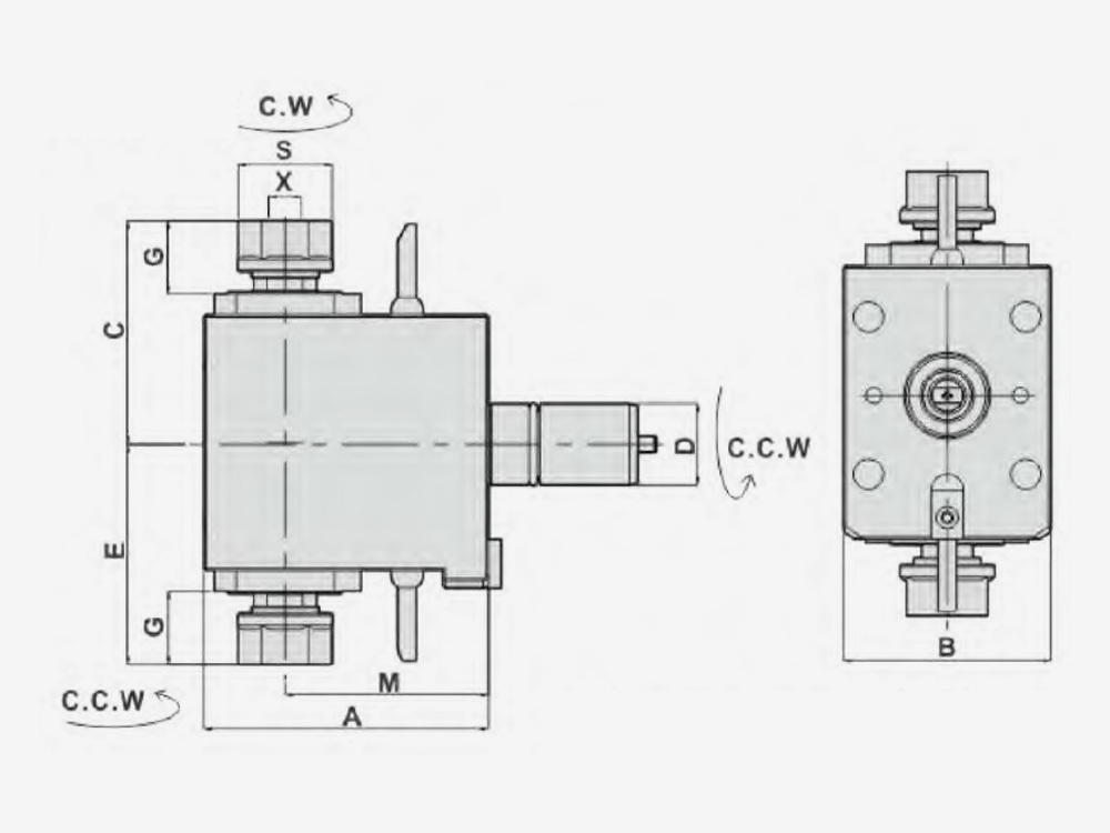 RADIAL MILLING AND DRILLING HEAD DOUBLE HEADS